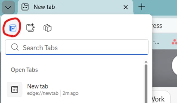 Horizontal tab strip