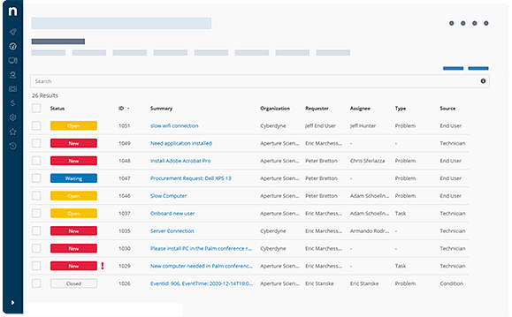 screenshot of NinjaOne ticketing dashboard