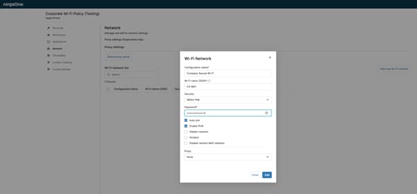 Wi-Fi Configuration Policies
