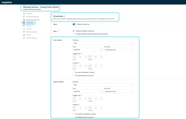 OS-Specific Patch Scheduling