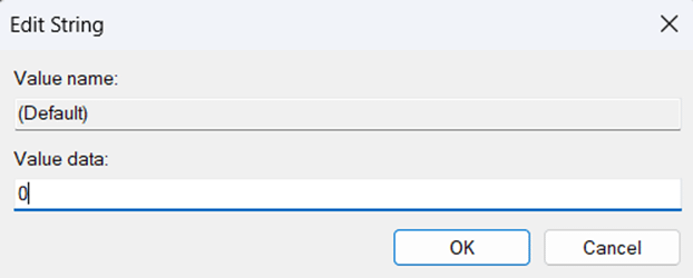 Wertdaten auf 0 gesetzt