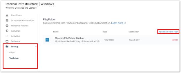Add File/Folder Plan