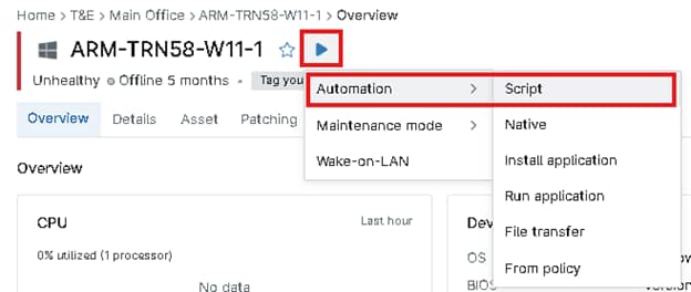 Run automation script