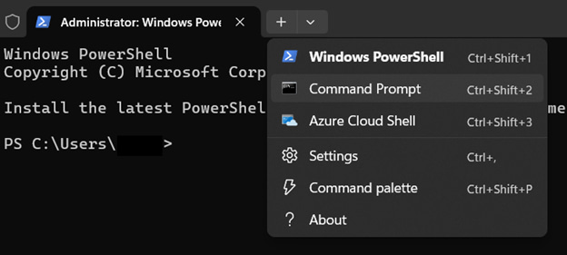 Open Command Prompt in new tab