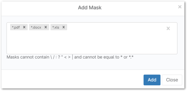 Add Mask tab