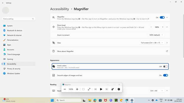 Go to Appearance section and Locate the toggle labeled Invert colors.