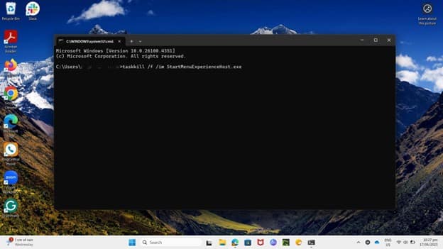 Task kill command in Command Prompt