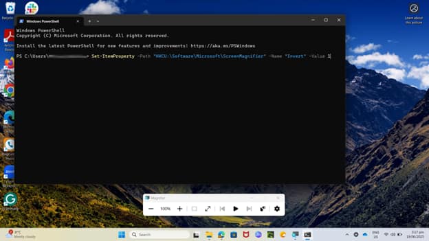 Open Powershell and paste the command