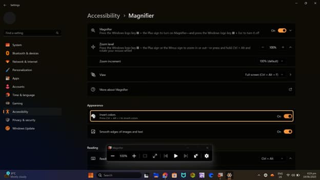 Toggle Invert Colors On or Off