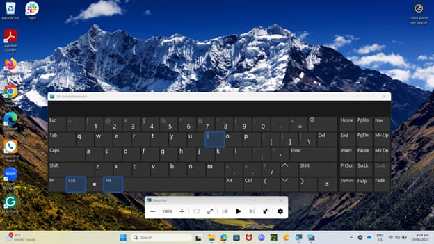 While Magnifier is active, press Ctrl + Alt + I