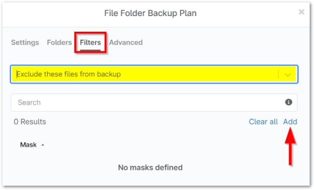 Filter tab