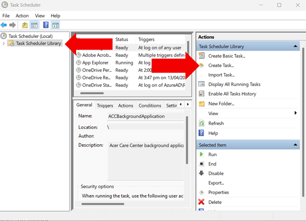 Create Task in Task Scheduler