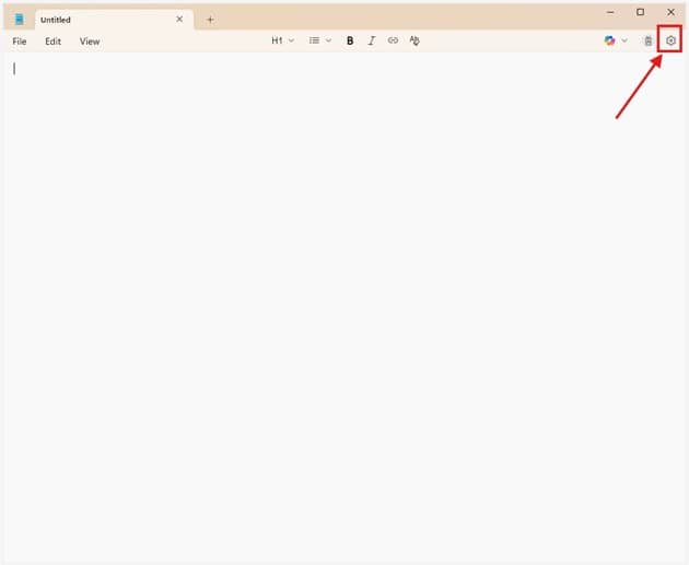 Notepad Settings button