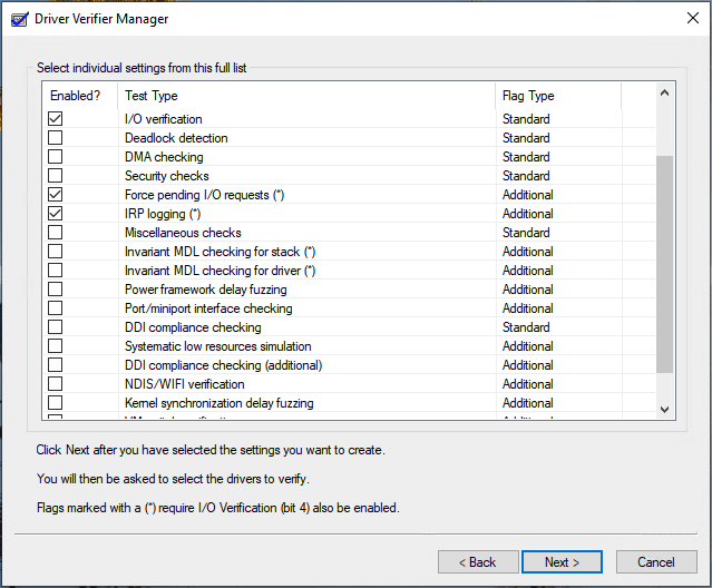 Driver Verifier Manager