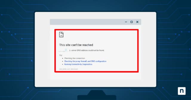 Bannière du blog sur l'erreur "Le serveur DNS ne répond pas" et comment y remédier