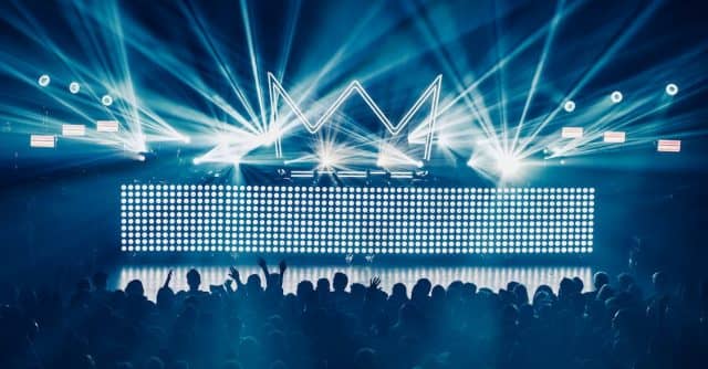 Concert with lighting and audience
