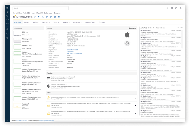 mac-hero-creen A screenshot of the NinjaOne macOS Endpoint Management Software