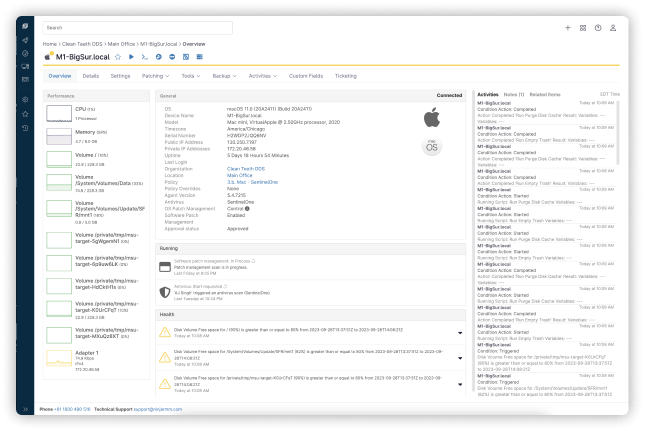 A screenshot of the NinjaOne macOS Ventura Management