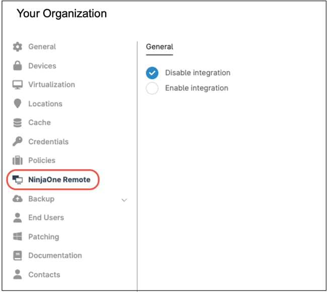 General NinjaOne Remote settings