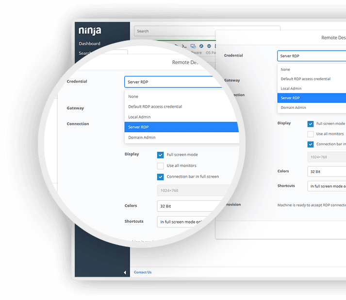 Seamless one click RDP zoom