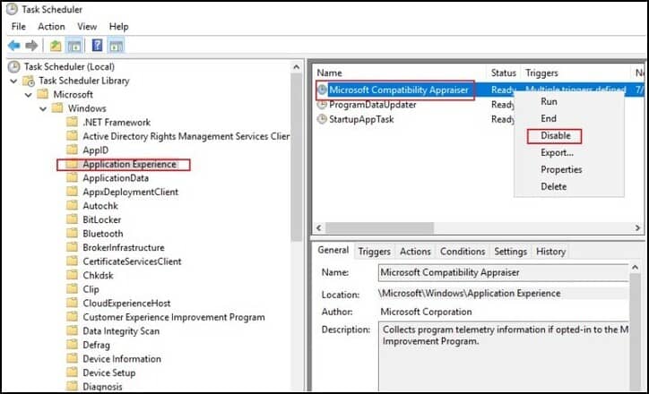 Task scheduler window