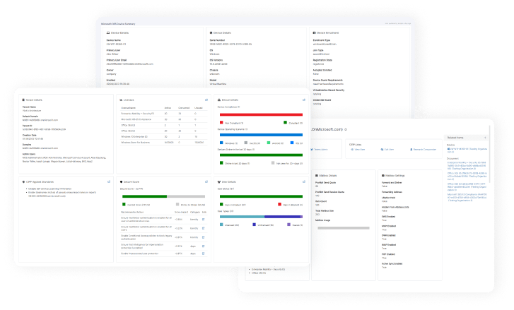 CIPP integration dashboard screens