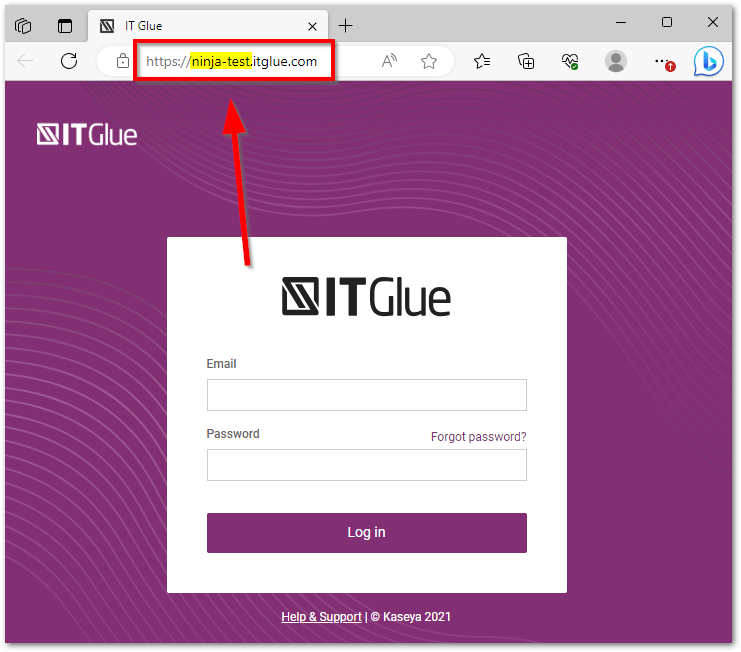 Click the SETUP button to enable the feature and enter your ITGlue hostname. 