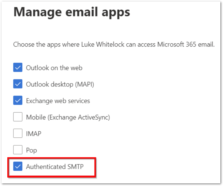 Authenticated SMTP