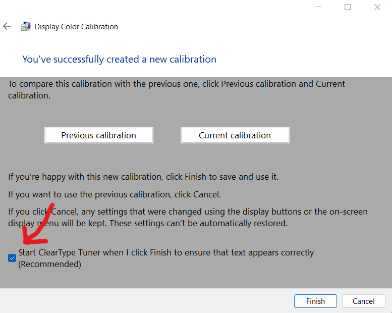 You've successfully created a new calibration dialog box