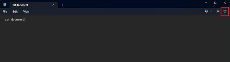 Notepad settings button