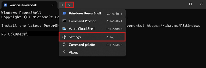 Windows Terminal settings