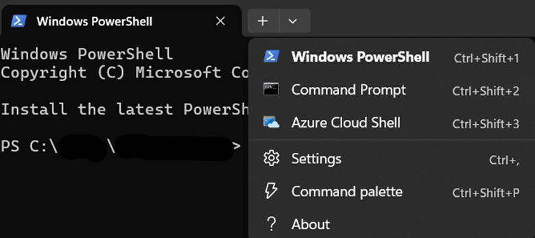 Windows PowerShell tab