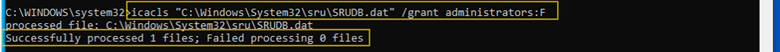 Command Prompt line to grant full permission to administrators