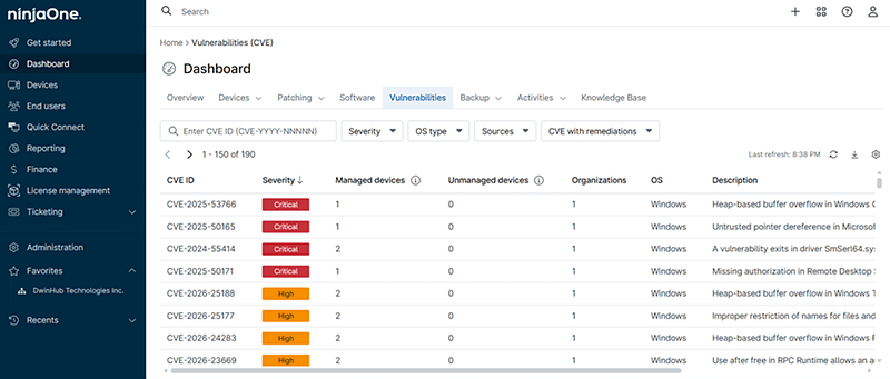 Vulnerability Dashboard Vulnerability Dashboard