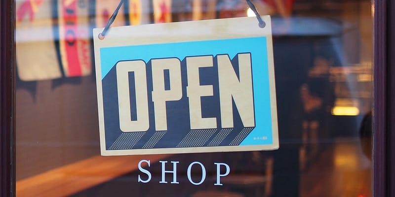 OPEN SHOP sign