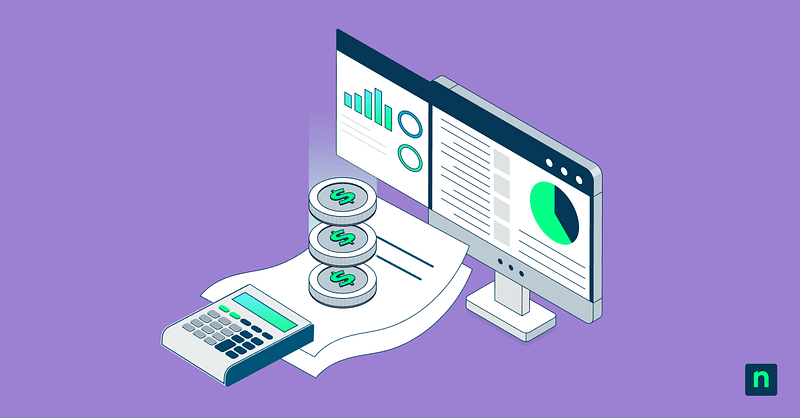 Illustration of a PC and a calculator