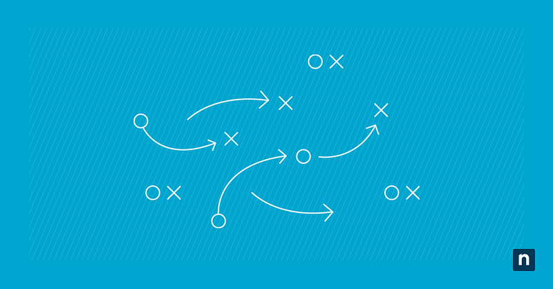 NinjaOne-Insights-How-to-Thrive-in-a-Changing-IT-Landscape An illustration of arrows pointing to O's and X's representing a blog on IT automation