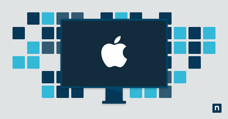 Apple logo on top of a monitor representing MDM software for Apple devices