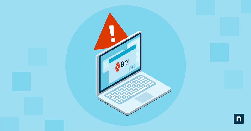 How to Unblock a File in Windows 10 and Windows 11 Illustration of a laptop with an exclamation icon above it representing blocked file in Windows 10 or Windows 11