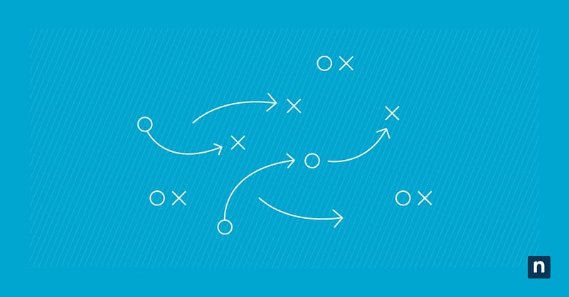 An illustration of arrows pointing to O's and X's representing a blog on IT automation