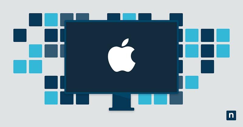 Apple logo on top of a monitor representing MDM software for Apple devices