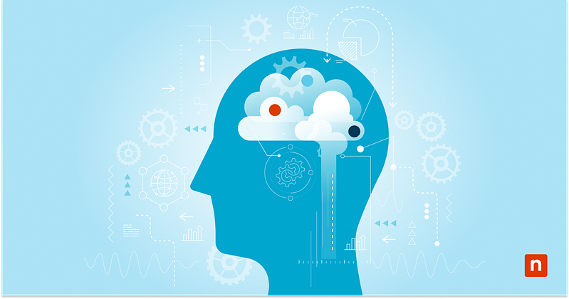 An illustration of a person's mind contemplating solutions representing a blog on IT automation