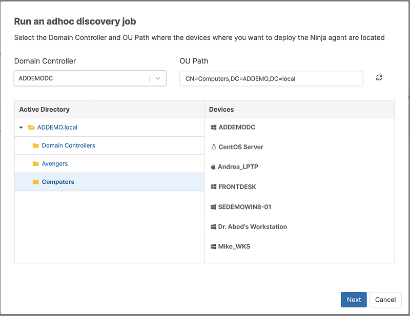 AD Discovery and Deployment