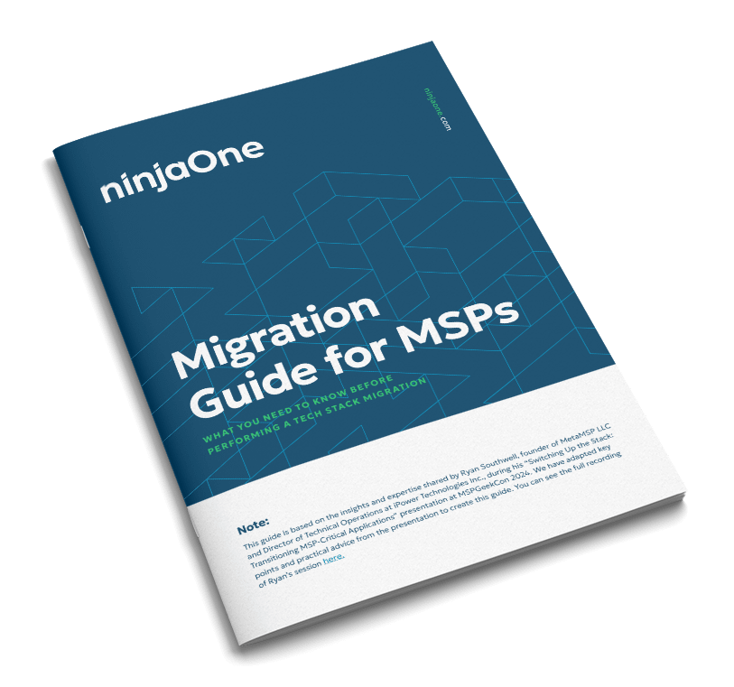 The cover of Migration Guide for MSPs