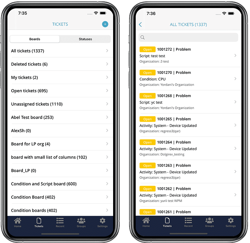 Mobile iOS Ticketing