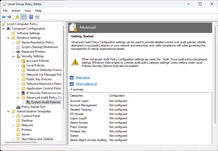 Editor für lokale Gruppenrichtlinien