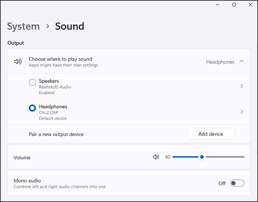 System Sound Settings