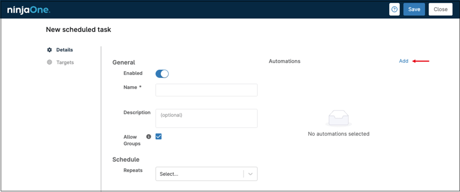 Task scheduler editor