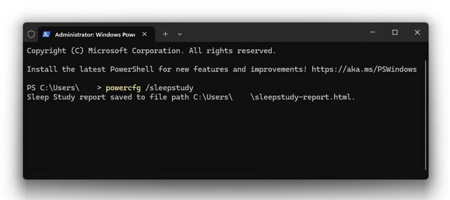 How to generate a Sleep Study Report in Windows using powercfg