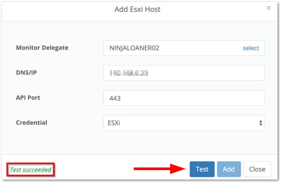 Click Test to confirm your configuration is accurate. 